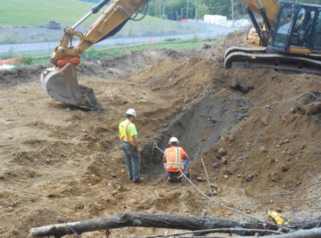 Excavation work at contaminated site