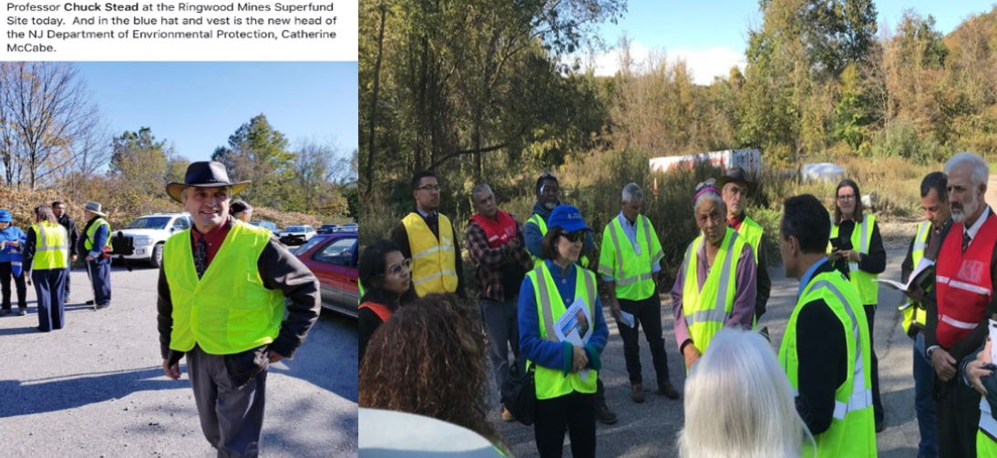 Dr. Stead with Federal EPA and NJDEP officials at Ringwood Mine Superfund site, October 2018.